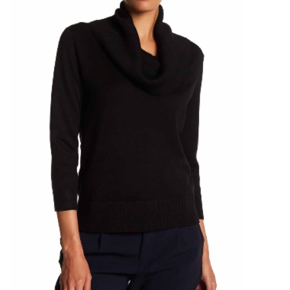Cable Gauge Cowl Neck Sweater 